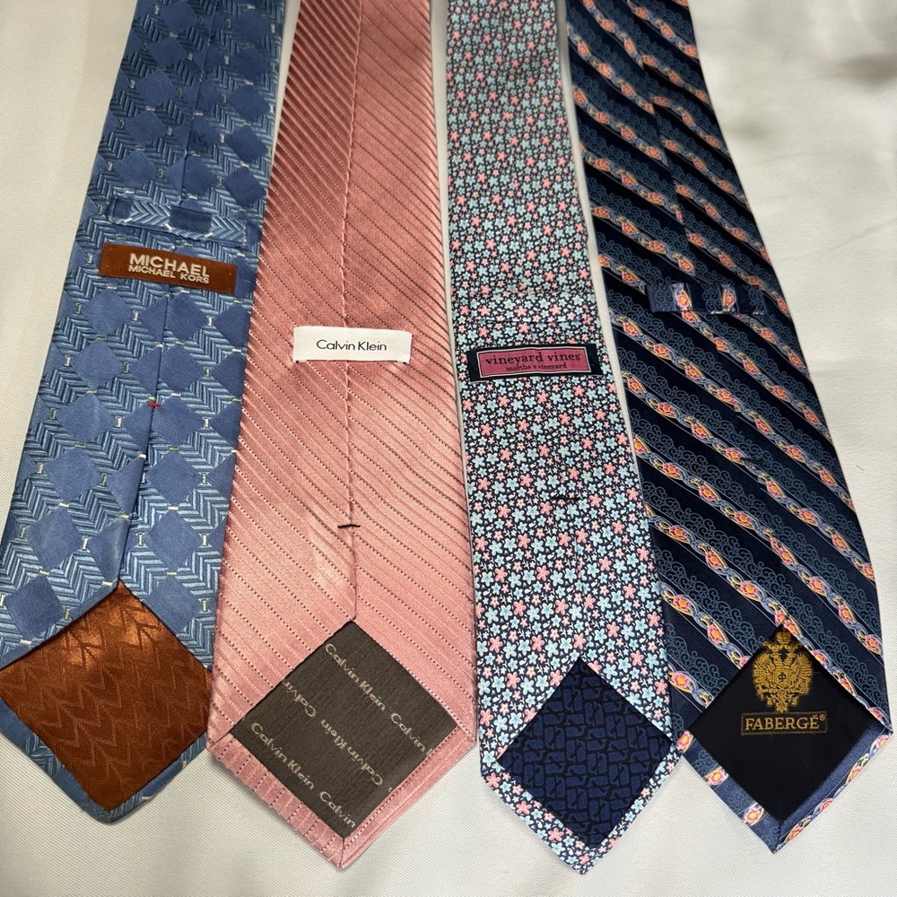 Men's Tie Set of 4 - Michael Kors and more, Blue, Pink, Navy - Picture 2 of 15
